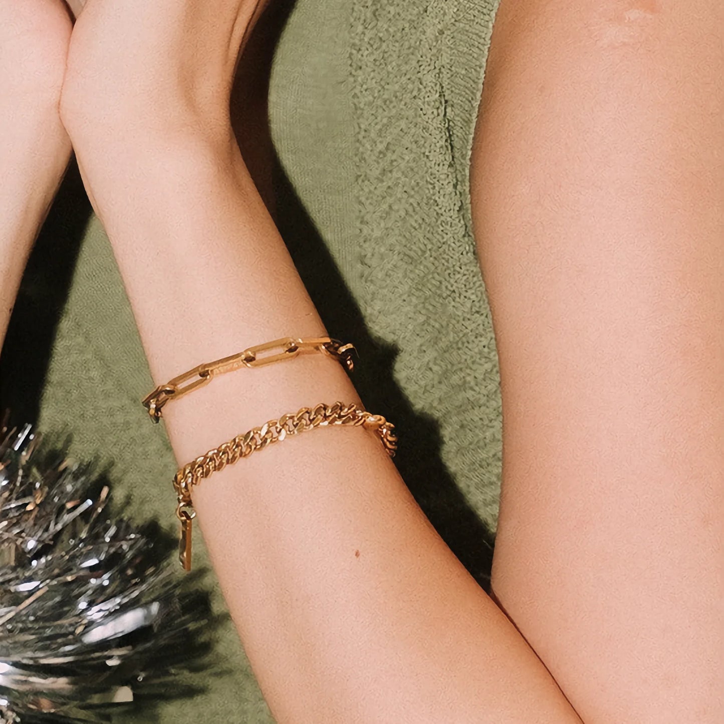 Elina Gold Paperclip Bracelet