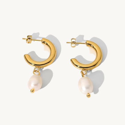 Aleatrix Freshwater Pearl Gold Earrings