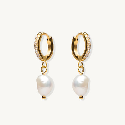 Alice Freshwater Pearl Diamond Earrings