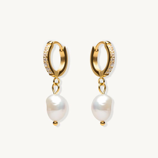 Alice Freshwater Pearl Diamond Earrings