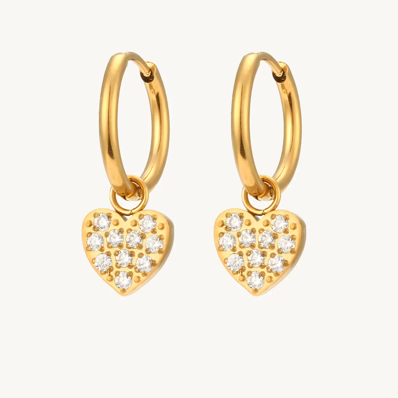 Elysia Heart Gold Earrings