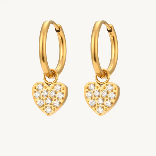 Elysia Heart Gold Earrings