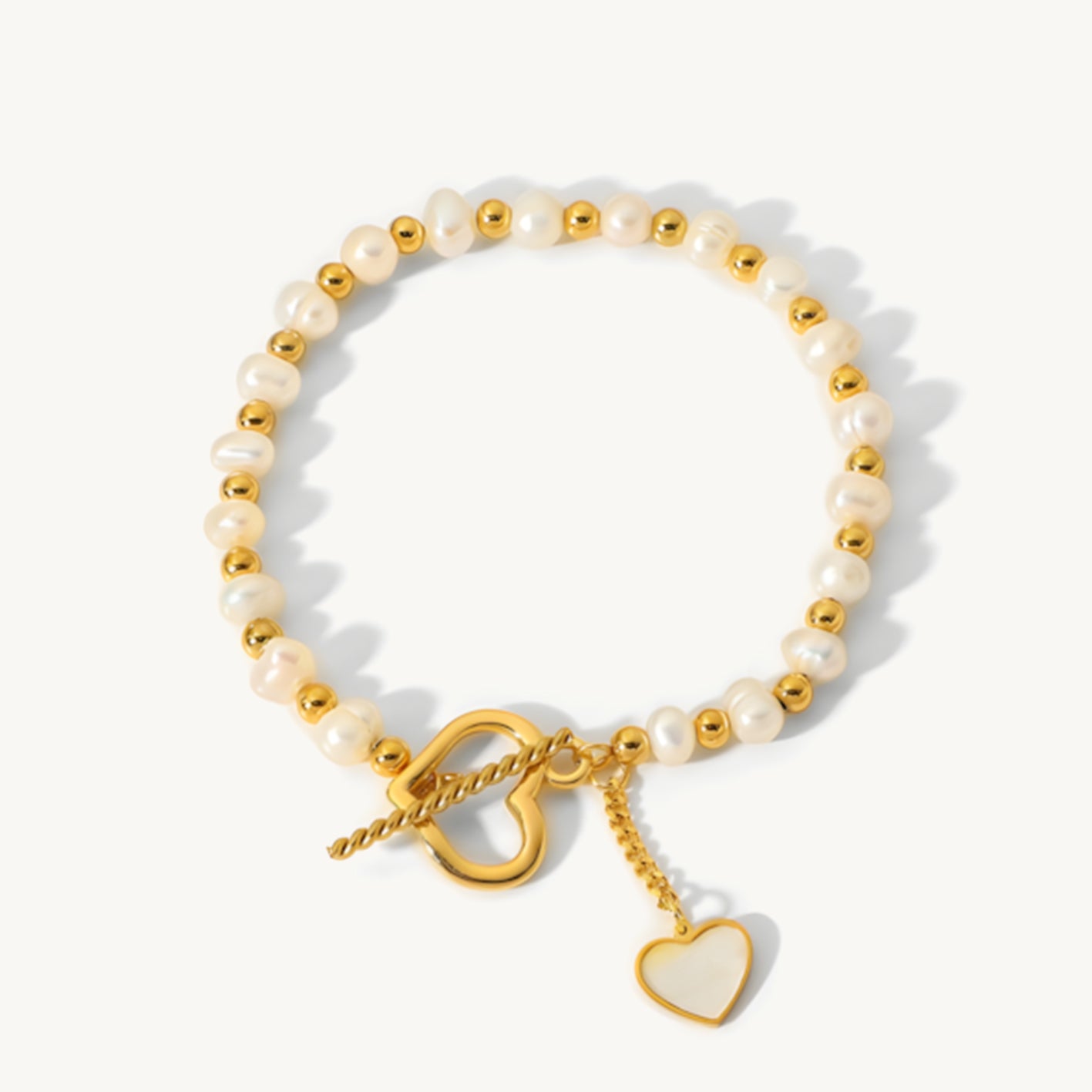 Nora Heart Freshwater Pearl Bracelet