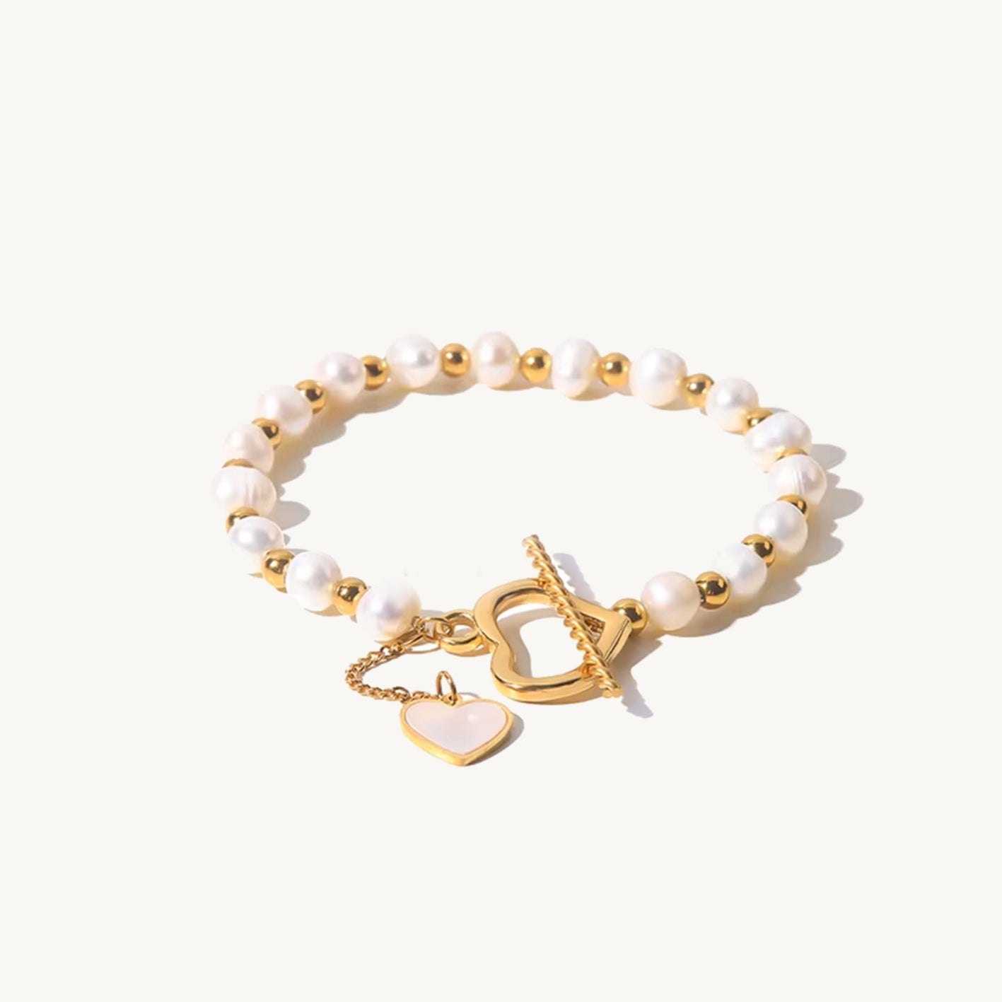 Nora Heart Freshwater Pearl Bracelet